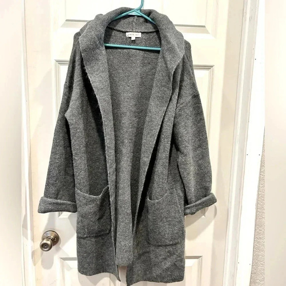 Byron Bay Gray Open Hooded Cardigan size M/L - Picture 1 of 12